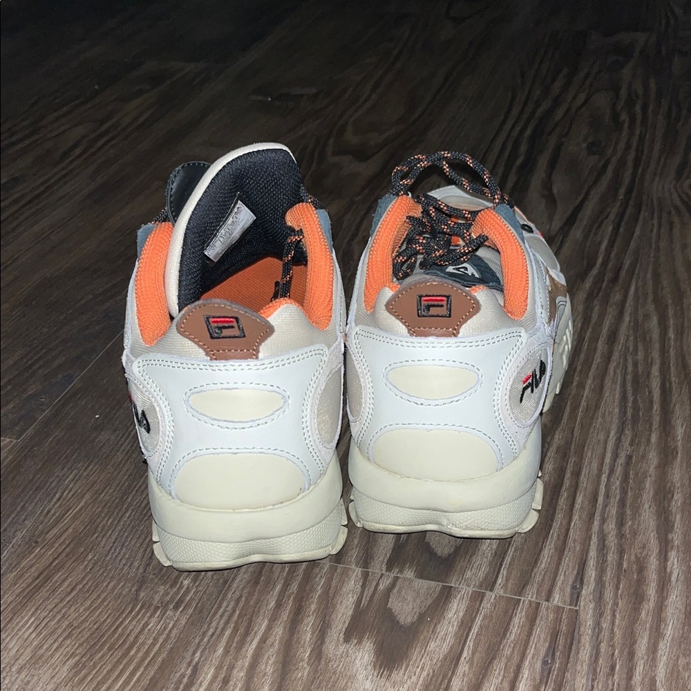 Fila Chunky White And Orange Athletic Shoes View 5